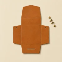 Box Coin Purse unfolded flat, showing the die-cut blank