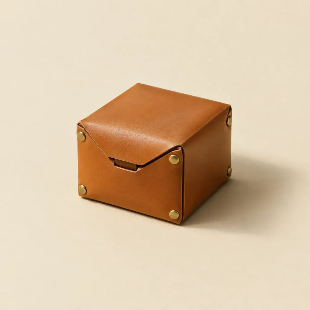 Box Coin Purse, folded, studio photo