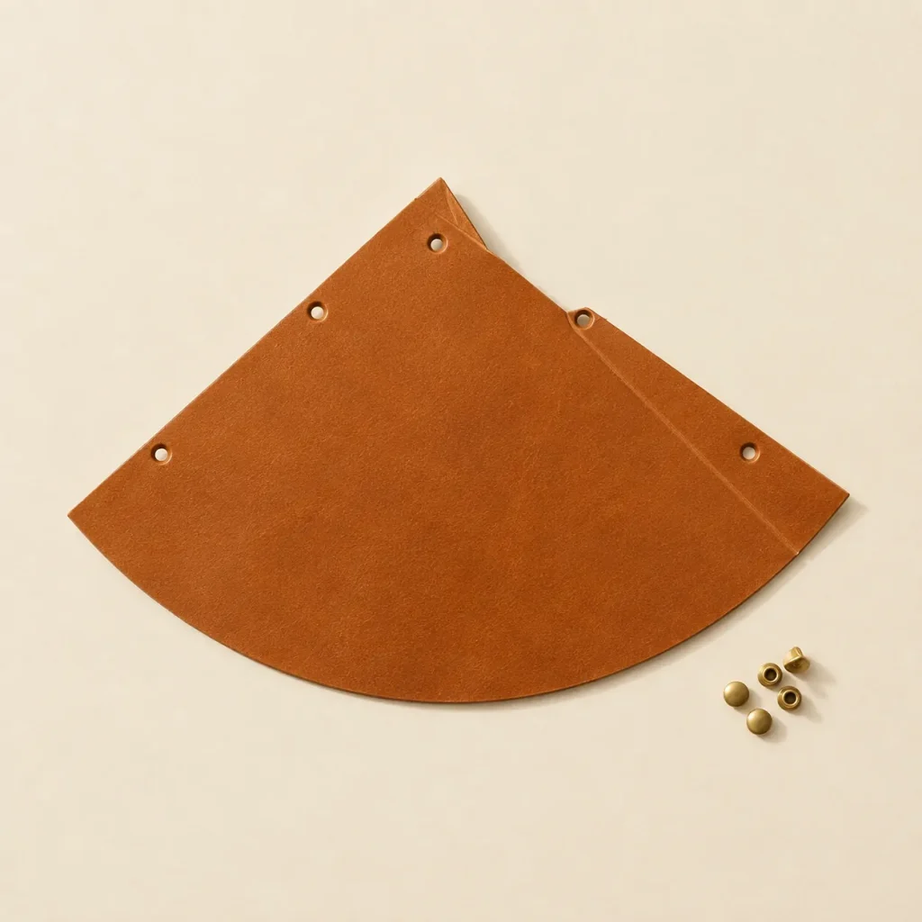 Cone Key Pouch unfolded flat, showing the die-cut blank