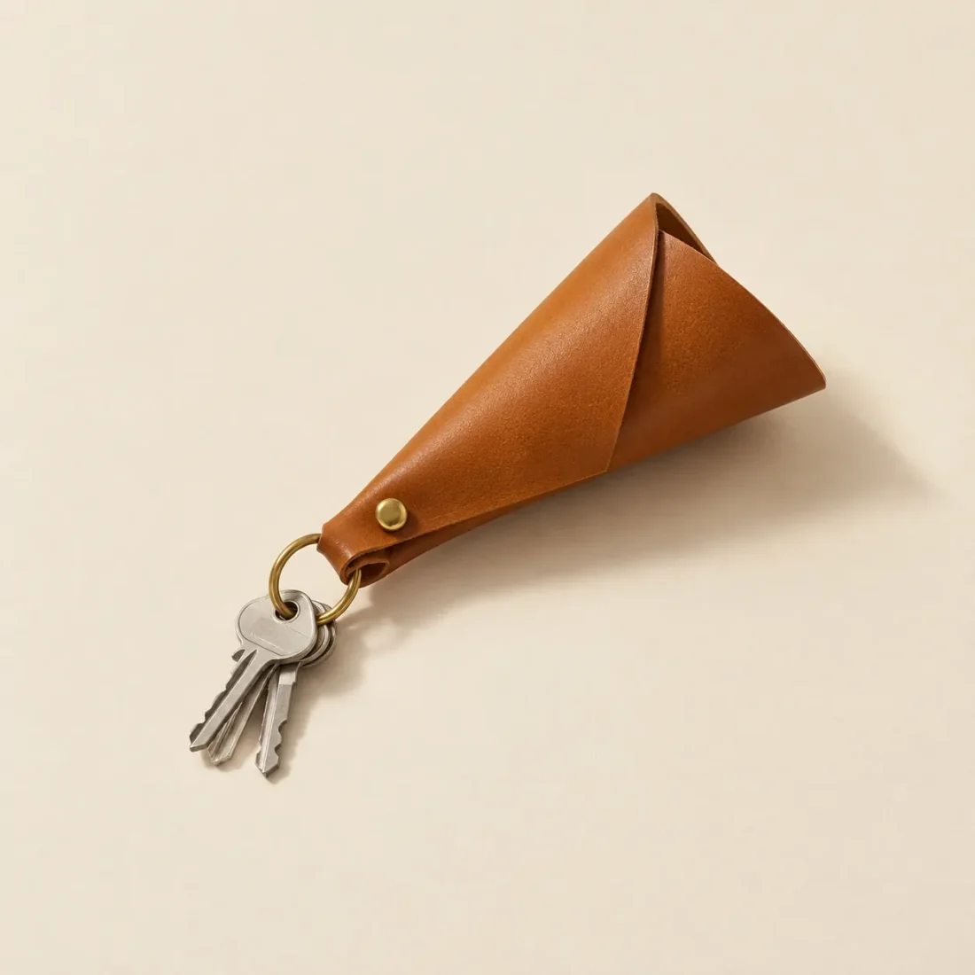 Cone Key Pouch, folded, studio photo