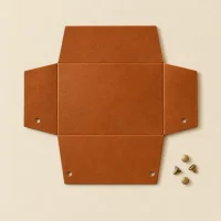 Crossfold unfolded flat, showing the die-cut blank