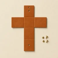 Cube Charm unfolded flat, showing the die-cut blank