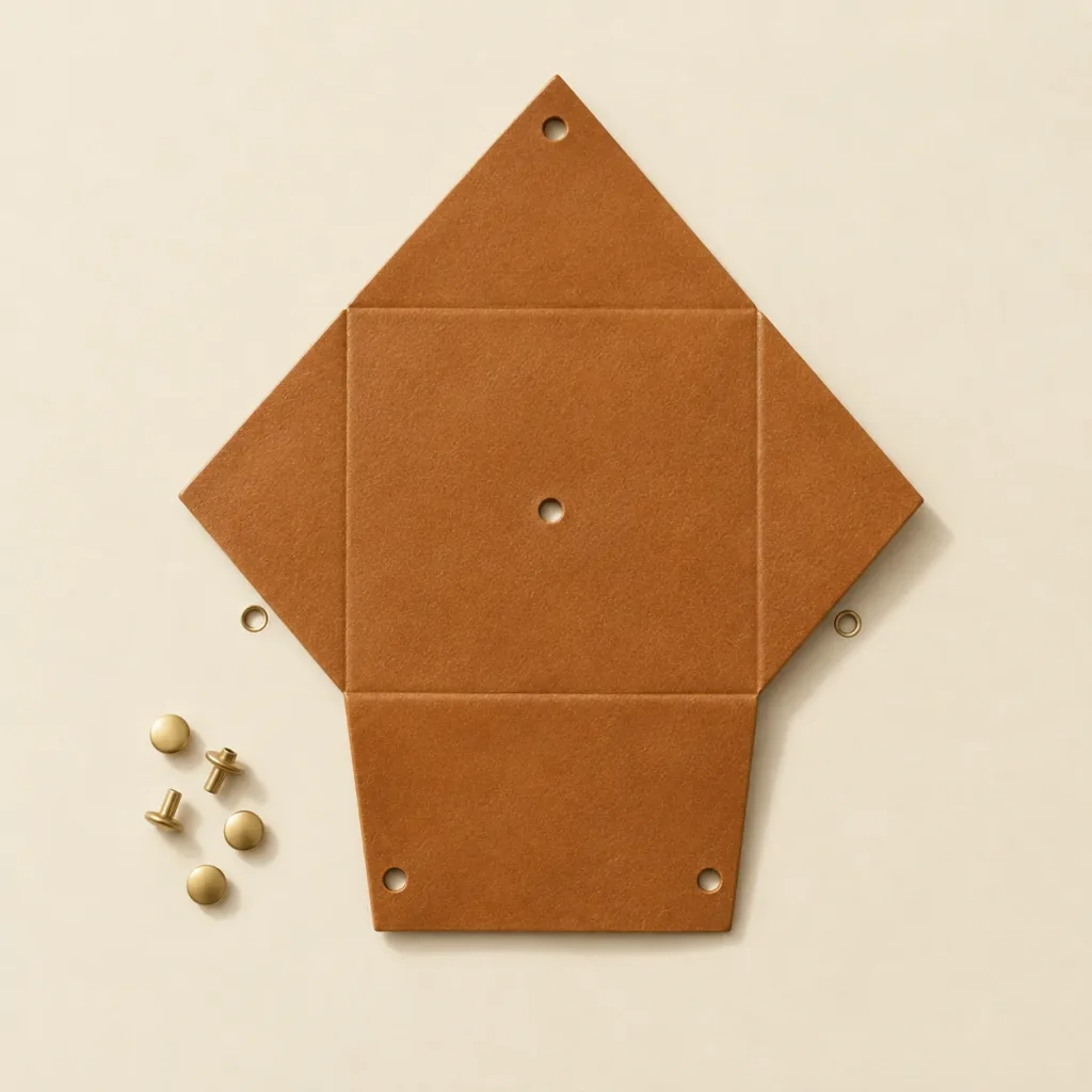 Envelope Coin Purse unfolded flat, showing the die-cut blank