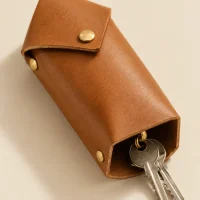 Envelope Key Case, close-up of the rivet and folded edge