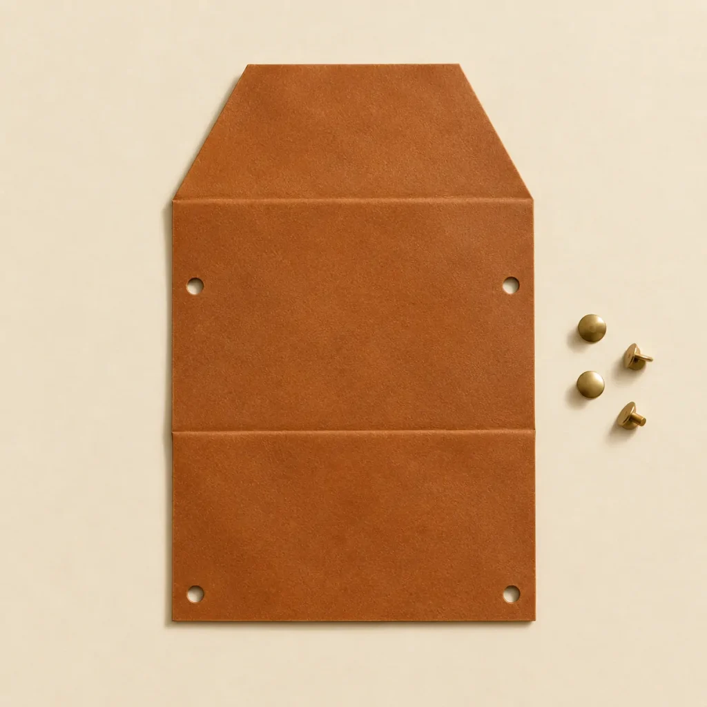 Hex unfolded flat, showing the die-cut blank