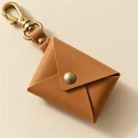 Kite Charm, close-up of the rivet and folded edge