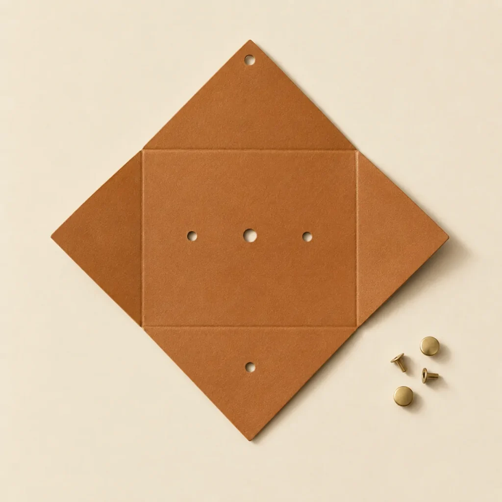 Kite Coin Pouch unfolded flat, showing the die-cut blank