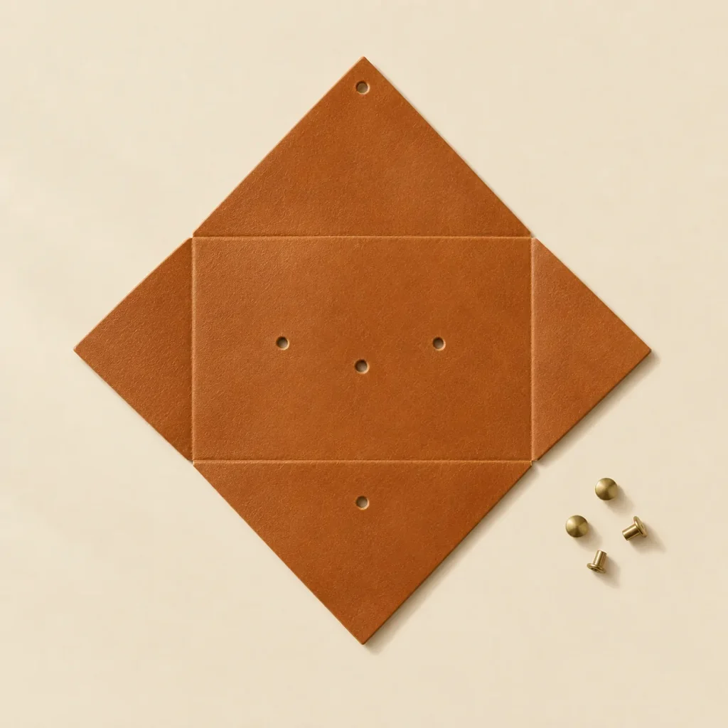 Kite unfolded flat, showing the die-cut blank