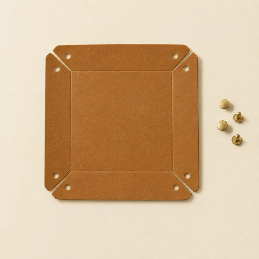 Mini Tray unfolded flat, showing the die-cut blank
