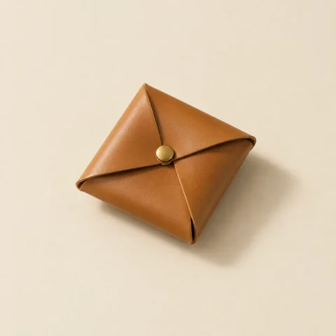 Pinwheel Coin Purse, folded, studio photo