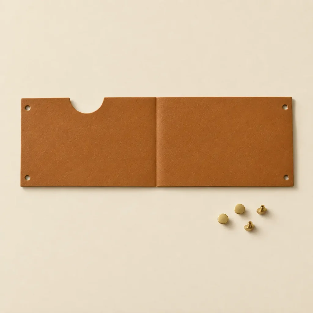 Slipcase unfolded flat, showing the die-cut blank