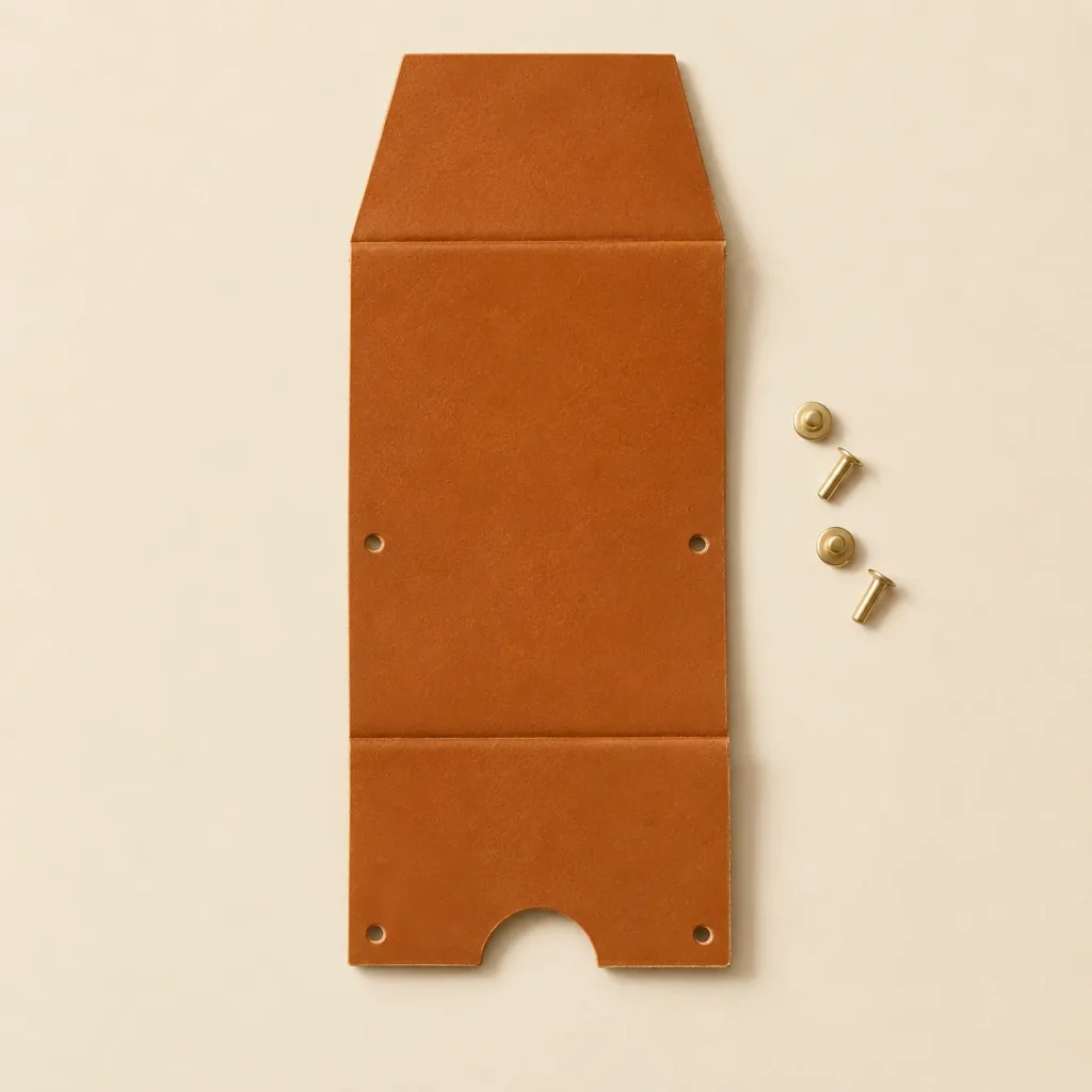 Trine Key Wallet unfolded flat, showing the die-cut blank