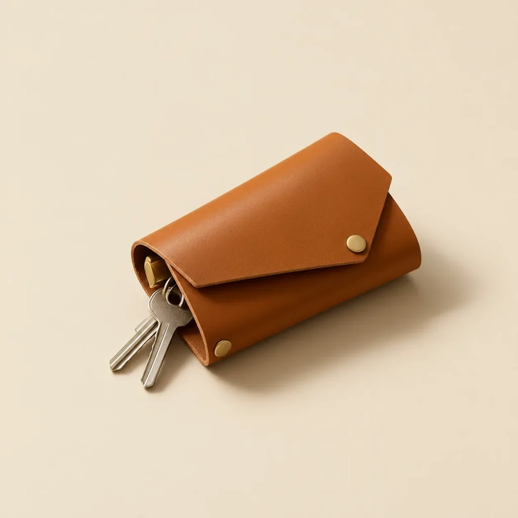 Trine Key Wallet, folded, studio photo