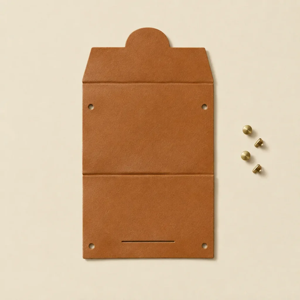 Tuck Coin Purse unfolded flat, showing the die-cut blank