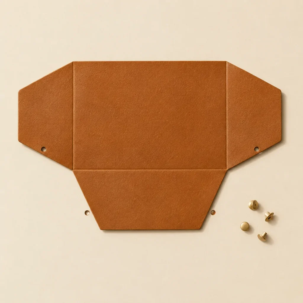 Wing unfolded flat, showing the die-cut blank